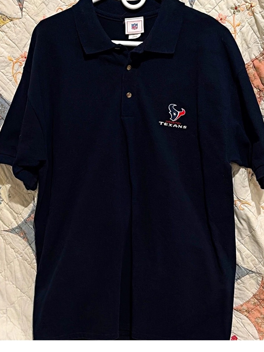 NFL Houston Texans Navy Polo Shirt Men’s Size L National Football League